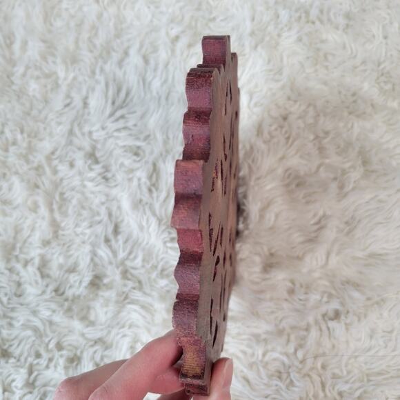 Vintage Wooden Handcarved Trivet - Picture 3 of 3